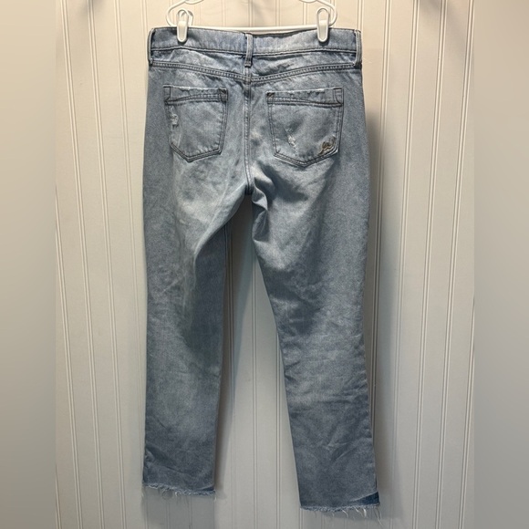 EXPRESS JEANS | Cropped Super Skinny Mid Rise Distressed Sz 8 - Picture 2 of 7